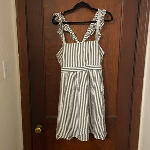Madewell Striped Ruffle Strap Empire Mini Dress